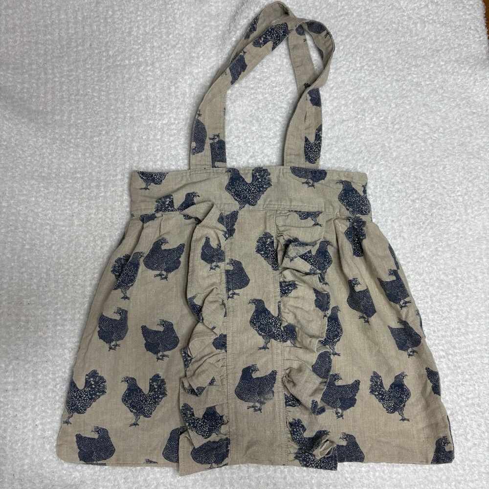 Chicken Farmhouse Shopping Tote Purse Beige And Blue - Picture 2 of 10